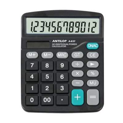 Számológép asztali 12 számjegy nagy, döntött kijelző Antilop A-837