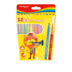 Rostirón, filctoll készlet 2 mm 12 db/bliszter Keyroad vegyes színek Filctoll Keyroad