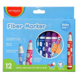 Rostirón, filctoll készlet, 5 mm, 12 db/bliszter, Keyroad Jumbo, vegyes színek Filctoll Keyroad