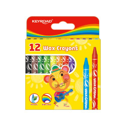 Zsírkréta készlet 8x90mm 12 db/bliszter Keyroad Wax Crayon vegyes színek Kréta Keyroad