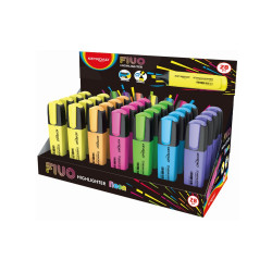 Szövegkiemelő vágott hegyű, lapos test, 28 db/display, Keyroad Fluo neon színek Szövegkiemelő Keyroad