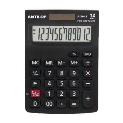 Számológép asztali 12 számjegy nagy, döntött kijelző Antilop A-2618
