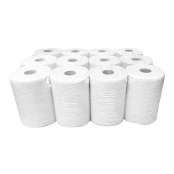 Kéztörlő 2 rétegű tekercses átmérő: 14 cm 100 % cellulóz duda nélküli 12 tekercs/karton_090631A-DN hófehér Papírtörlők Egyéb