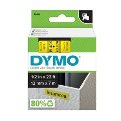 Feliratozógép szalag Dymo D1 S0720580/45018 12mmx7m ORIGINAL fekete/sárga Nyomtató és feliratozó gép, kellékek Dymo