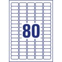 Etikett címke, 35,6 x16,9mm, univerzális visszaszedhető, 80 címke/ív, 100 ív/doboz, Avery fehér
