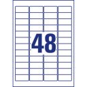 Etikett címke, 45,7 x21,2mm, időjárásálló poliészter, 48 címke/ív, 8 ív/doboz, Avery fehér