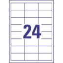 Etikett címke, 64,6 x33,8mm, univerzális, 24 címke/ív, 100 ív/doboz, Avery fehér