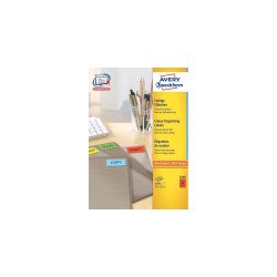 Etikett címke, 70 x37mm, univerzális, 24 címke/ív, 100 ív/doboz, Avery piros Etikett - címke Avery