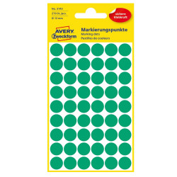 Etikett címke, o12mm, jelölésre, 54 címke/ív, 5 ív/doboz, Avery zöld Etikett - címke Avery