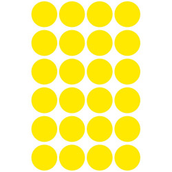 Etikett címke, o18mm, jelölésre, 24 címke/ív, 4 ív/doboz, Avery sárga
