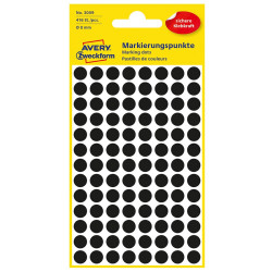 Etikett címke, o8mm, jelölésre, 104 címke/ív, 4 ív/doboz, Avery fekete Etikett - címke Avery