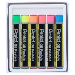 Kréta olajpasztell készlet, PHN-F6 Pentel, 6 klf., fluoreszkáló Kréta Pentel