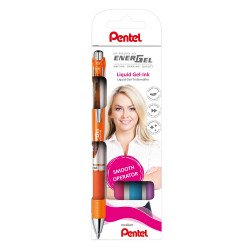 Rollertoll zselés 0.7mm, Pentel EnerGel BL77-4, írásszín narancs, pink, világoskék, lila Rollertoll Pentel