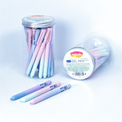 Zseléstoll, 0,5mm vegyes test szín, gradiens minták 30db/doboz Nebuló írásszín kék Zselés toll Nebulo