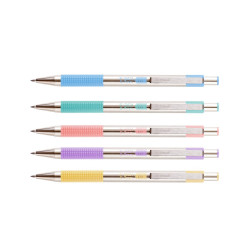 Golyóstoll 0,7mm, pasztell világoskék test, Zebra F-301, írásszín kék Golyóstoll Zebra