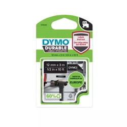 Feliratozógép szalag tartós Dymo D1 1978365 12mmx3m ORIGINAL fehér/fekete Nyomtató és feliratozó gép, kellékek Dymo