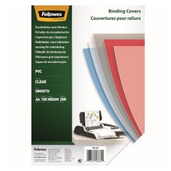 Előlap, A4, 200 mikron, 100 db/csomag, Fellowes® víztiszta Kötészeti kellék Fellowes