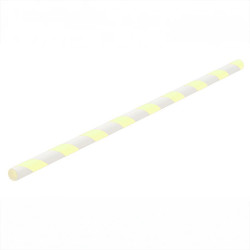 Szívószál papír 8 x 230 mm 250 db/csomag citromsárga / fehér csíkos Street food - party kellékek Egyéb
