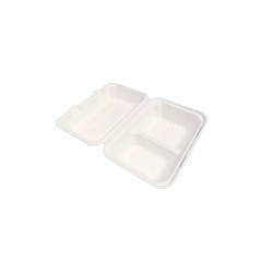 Papírdoboz ételes 2 részes 23 x 15 x 8 cm komposztálható cukornád 125 db/csomag natúr