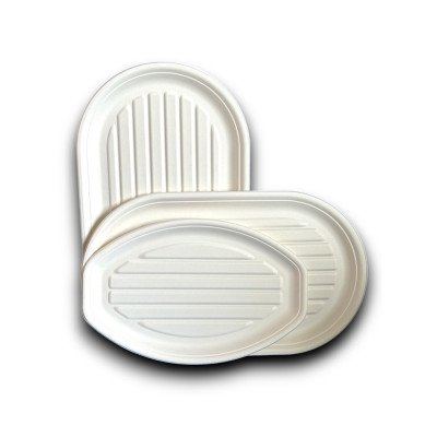 Hidegtál 3 személyes (34 x 23,5 cm) komposztálható cukornád 50 db/csomag fehér