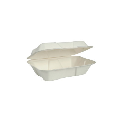 Papírdoboz ételes 18,28 x 13,71 x 6,85 cm komposztálható cukornád 150 db/csomag natúr