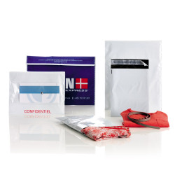 Futártasak B5, 190x250 + 50 mm. szilikonos záródás 100 db/csomag Coex Fehér/Fekete Tasak Coex