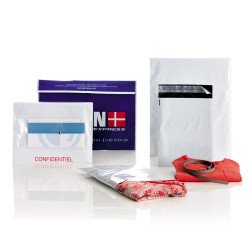 Futártasak B5, 190x250 + 50 mm. szilikonos záródás 100 db/csomag Coex Fehér/Fekete Tasak Coex