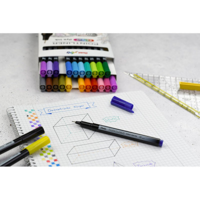 Rostirón, tűfilc készlet, 0,4 mm, Pentel Pointliner 6 klf. szín