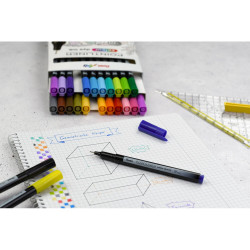 Rostirón, tűfilc készlet, 0,4 mm, Pentel Pointliner 6 klf. szín Tűfilc Pentel