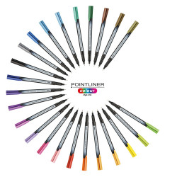 Rostirón, tűfilc készlet, 0,4 mm, Pentel Pointliner 6 klf. szín Tűfilc Pentel
