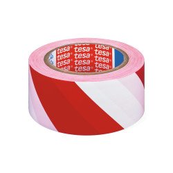 Jelölőszalag 50mmX33m Tesa piros/fehér Kordonszalag, jelölő szalag Tesa