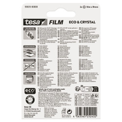 Ragasztószalag 19mmx10m irodai átlátszó újrahasznosított Tesa Eco & Crystal 2db/bliszter Ragasztószalag Tesa