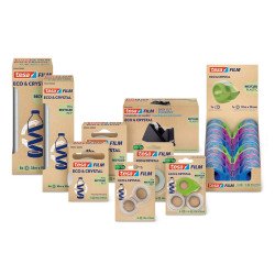 Ragasztószalag adagoló 19mmx10m, asztali + irodai átlátszó újrahasznosított ragasztószalag Tesa Eco & Crystal Adagoló Tesa