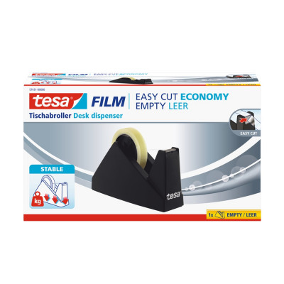 Ragasztószalag adagoló 25mmx66m, asztali Tesa Economy fekete