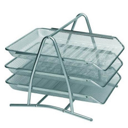 Fémhálós irattálca 3 szintes Bluering® ezüst Fémhálós család Bluering