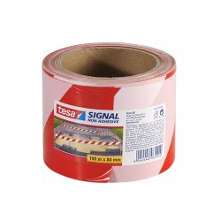 Kordonszalag 80mmx100m piros fehér Tesa Kordonszalag, jelölő szalag Tesa