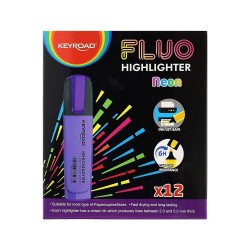 Szövegkiemelő vágott hegyű, lapos test Keyroad Fluo neon lila Szövegkiemelő Keyroad