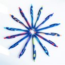 Golyóstoll nyomógombos gumírozott vegyes test, Bluering® F20, írásszín kék