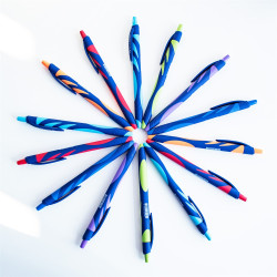 Golyóstoll nyomógombos gumírozott vegyes test, Bluering® F20, írásszín kék