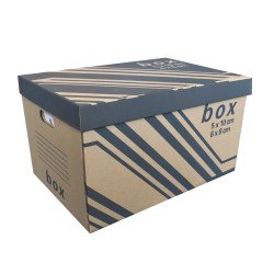 Archiváló konténer karton doboz fedeles 52x35x30cm, külön záródó levehető fedéllel Fornax Archiválás Fornax