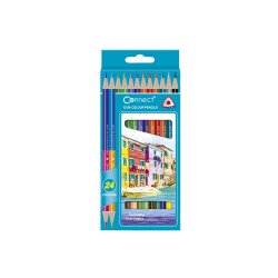 Színes ceruza készlet, kétvégű duocolor 12/24 szín Connect 24 klf. szín Színesceruza Connect