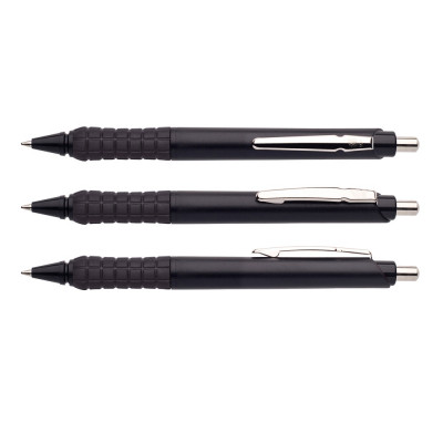 Golyóstoll nyomógombos 0,8mm, műanyag fekete test Apollo K, írásszín fekete