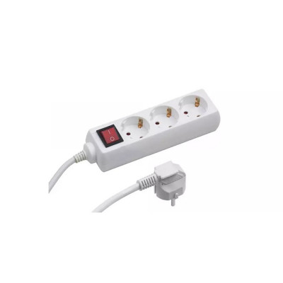 Elosztó három csatlakozós, kapcsolós 1,5m kábellel asztali 16A max. 3500W