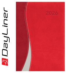 Határidőnapló Dubai A5 napi, fehér lapokkal piros-piros Dayliner 2026. Határidőnapló Dayliner