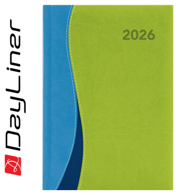 Határidőnapló Dubai A5 heti, fehér lapokkal kék-zöld Dayliner 2026.