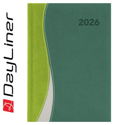 Határidőnapló Dubai A5 heti, fehér lapokkal zöld-zöld Dayliner 2026.