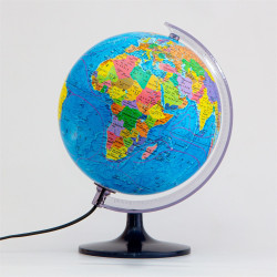 Földgömb 25 cm-es politikai megvilágított Iskolai kiegészítő Belma