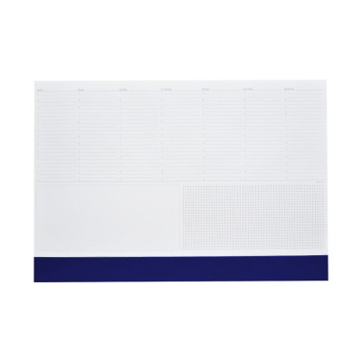 Asztali könyöklő fehér lapokkal kék műbőrcsíkkal 570 x 390 mm  Realsystem 2026.
