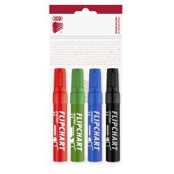 Flipchart marker készlet vízbázisú 1-4mm, vágott Artip 12, 4 klf.szín Flipchart marker Ico