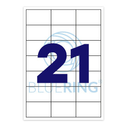 Etikett címke, 63,5x38,1mm, 100 lap, 21 címke/lap Bluering® Etikett - címke Bluering